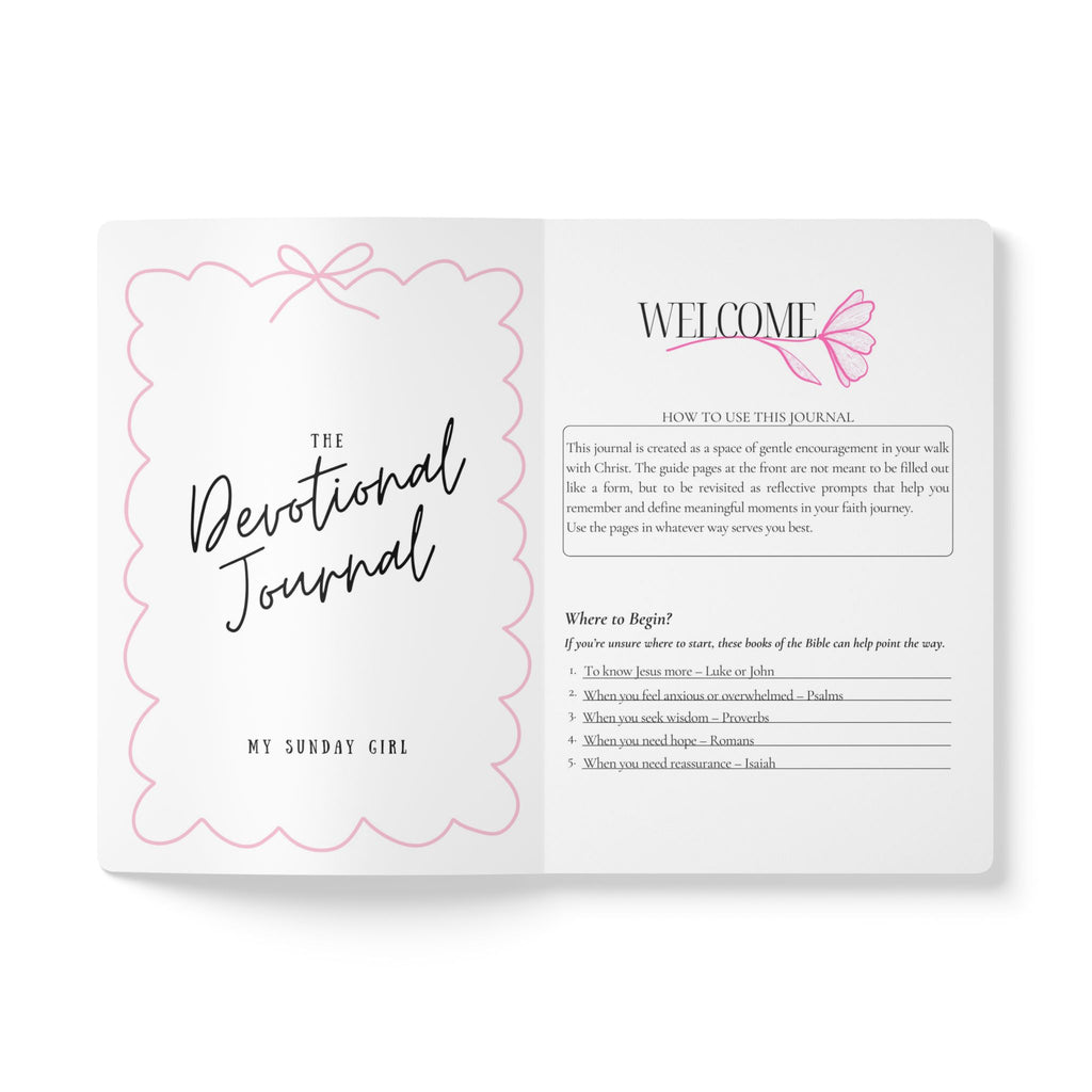 The Devotional Journal — Softcover Pink Checkerboard Floral Journal