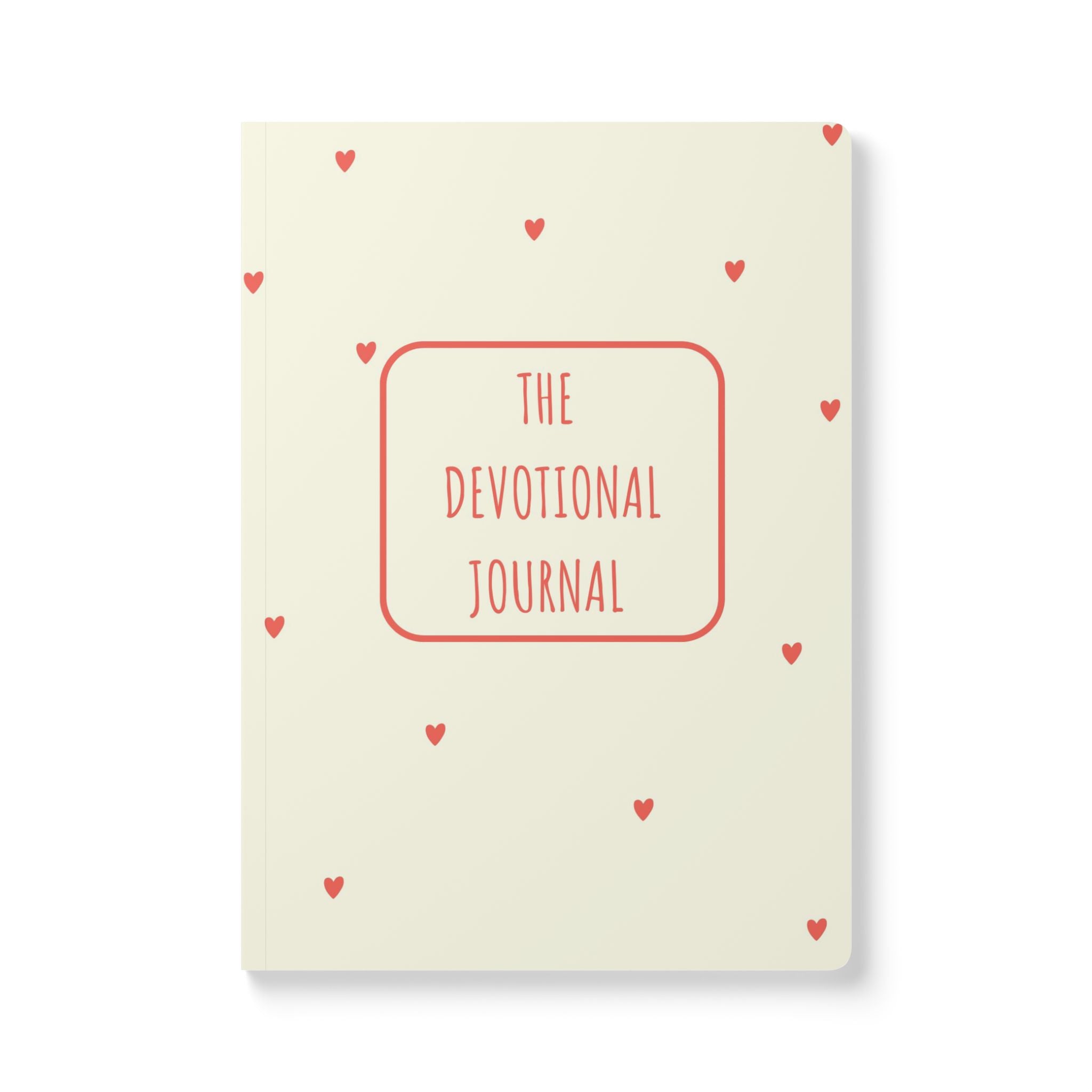 Devotional Journal Softcover — Cream Cover with Tiny Hearts