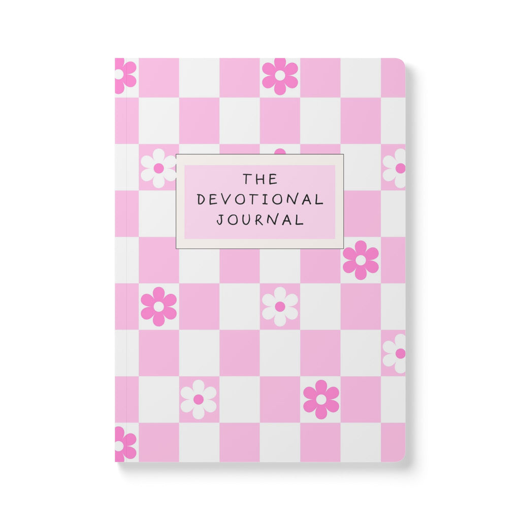 The Devotional Journal — Softcover Pink Checkerboard Floral Journal