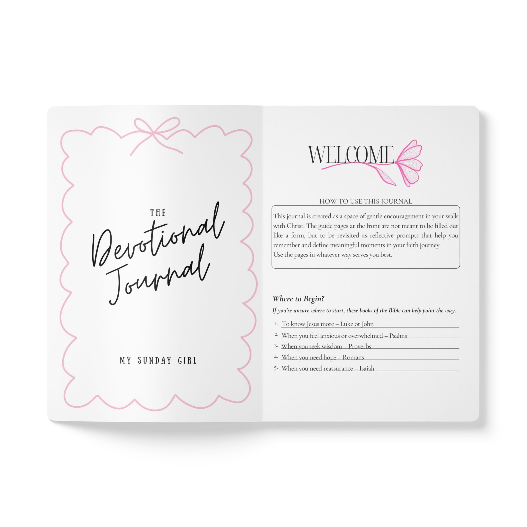Devotional Journal - Floral Softcover Prayer & Reflection Notebook